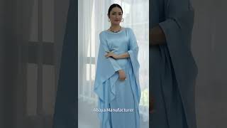 Loriya Elegant Solid color Satin Kaftan Abaya EID Outfit Batwing Sleeves Women Muslim Dress abaya [upl. by Alfeus]