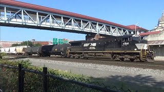 Norfolk Southern AC44C6M 4541 Manifest Train Meets Trash Train Altoona Pennsylvania [upl. by Ahsiekrats216]