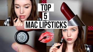 Top 5 MAC Lipsticks  TRY ON FAIR SKIN [upl. by Monsour]