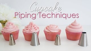 Cupcake Piping Techniques Tutorial [upl. by Winchell]