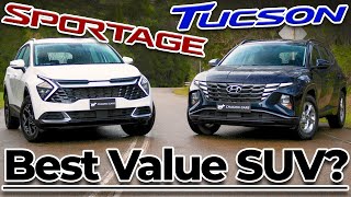 Which affordable SUV is best Hyundai Tucson vs Kia Sportage 2022 comparison review [upl. by Assecnirp]