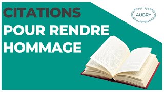 Citations pour rendre hommage à une personne décédée [upl. by Anni]