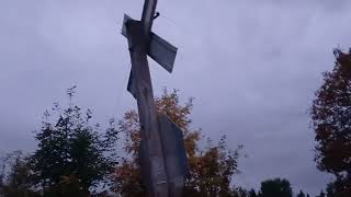 touring the railroad crossing at Cole rd near durand mi its tipped it looks like it might fall [upl. by Keese]