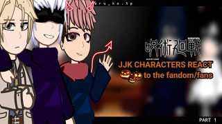 JJK characters react to the JJK fandomsfans  reaction video  halloween edition 🎃👻  gc [upl. by Ellehcer]