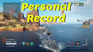 New Personal Damage Record in Jean Bart World of Warships Legends [upl. by Haraj]