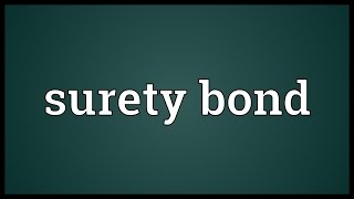 Surety bond Meaning [upl. by Aisenat]