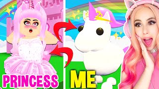 SWITCHING BODIES WITH MY UNICORN FOR A DAY IN ADOPT ME A Roblox Story [upl. by Fernald]