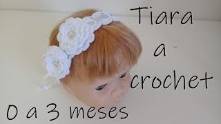 Diadema a crochet para bebe tejido fácil0 a 3 meses [upl. by Aguste]