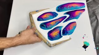 MindBlowing Acrylic Pour Using a Dustpan 😱 Watch This Ring Pour Magic [upl. by Kelbee]