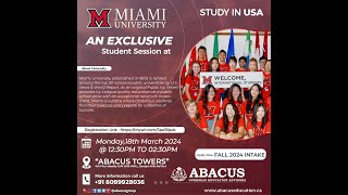 Exclusive Student Session at Abacus  Miami University on 18th March 2024 1230PM to 230PM [upl. by Nnaycnan]