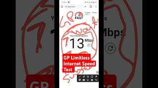 GP Limitless Internet Speed Test। unlimitedinternet speedtest shorts short viralvideo [upl. by Anelah]