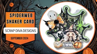 SPIDERWEB SHAKER CARD  HALLOWEEN CRAFTS  scrapdivadesigns ScrapDiva29 [upl. by Aimat]