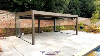 Yorkshire Pergolas  Vista Pergola Custom Colour With Glass Doors amp Zips Screens [upl. by Nylrehs]