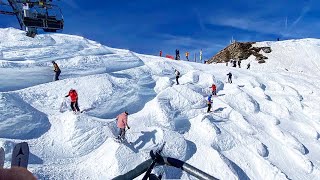 Härteste SkiAbfahrt der Welt Schweizer Wand 90 in Les Portes du Soleil [upl. by Elias]