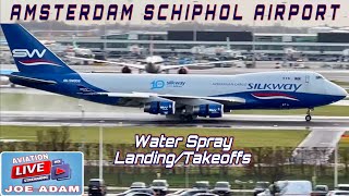 LIVE Heavy Departures and arrivals at Amsterdam Schiphol Airport [upl. by Nosnevets345]