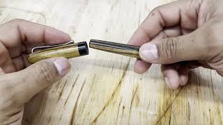 Striata Vulcan Wood Fountain Pen Debut [upl. by Rollin]