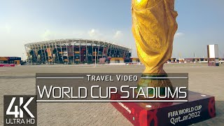 【4K 60fps】🇶🇦 VIRTUAL WORLD CUP WALKING TOUR 🚶 «Qatar FIFA Stadiums 2022» 1 week before the KickOff [upl. by Chancelor]