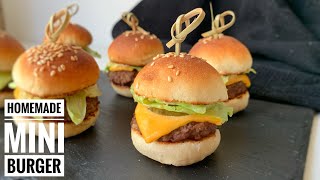 Deliciousnessly  HOMEMADE JUICY MINI BURGER  How To Make Mini Hamburgers PARTY FOOD IDEAS [upl. by Podvin]