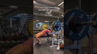 Average Swedish Girl Benching 215lbs in Gym 😱 Cute Muscle Girl Flexing Muscle shorts viral gym [upl. by Shelburne594]