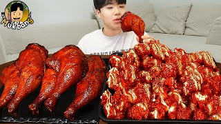 ASMR MUKBANG 슈프림 양념 치킨먹방 BBQ 자메이카 통다리 짜파게티 먹방 amp 레시피 FRIED CHICKEN EATING SOUND [upl. by Nanda]