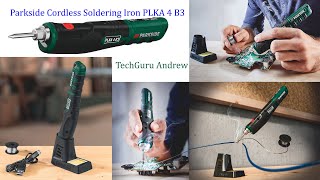 Parkside Cordless Soldering Iron PLKA 4 B3 REVIEW [upl. by Xer356]