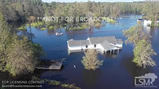 9182018 Burgaw NC Flooded homes from Cape Fear River shot from drone Hurricane Florence aftermath [upl. by Ppilihp]