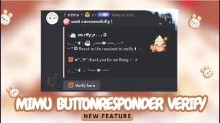 Mimu Verify With Button Responder in Just 1 min  New Feature  Discord Tutorial [upl. by Mert36]