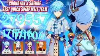 Chongyun C6 amp Shenhe Best Quick Swap Melt Team 24 Floor 12 Showcase  280k DMG Per Sword [upl. by Young]