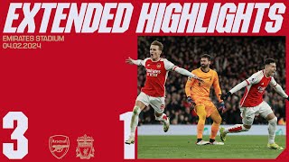 EXTENDED HIGHLIGHTS  Arsenal vs Liverpool 31  Saka Martinelli Trossard [upl. by Anilegnave]