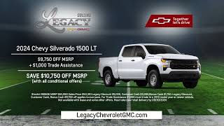 2024 Chevy Silverado 1500  Save 10750 at Legacy Chevrolet GMC Collins [upl. by Leyla523]