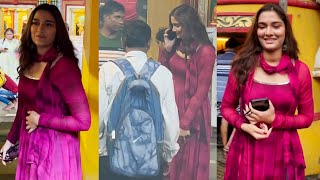 Saiee Manjrekar Spotted At Shree Mukteshwa Temple To Seek Blessing  MS shorts [upl. by Leryt33]