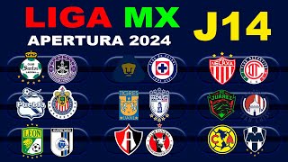 FECHAS HORARIOS Y CANALES PARA LA JORNADA 14 DE LA LIGA MX APERTURA 2024 [upl. by Lody]