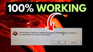 The Exception Unknown Software Exception 0xe0434352 Error In Windows 11 FIXED [upl. by Klimesh]