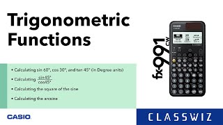 ClassWiz CW Series Calculator Tutorial  Trigonometric Functions [upl. by Nishom]