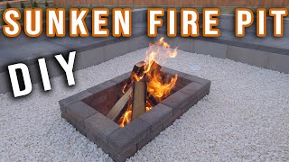 DIY Modern Sunken In ground Fire Pit [upl. by Sower]