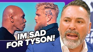 Oscar De La Hoya CONCERNED for Mike Tyson fighting Jake Paul [upl. by Nogas]