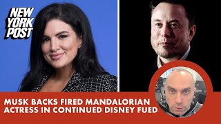 Elon Musk backs fired ‘Mandalorian’ actress Gina Carano’s lawsuit against Disney [upl. by Isnam245]