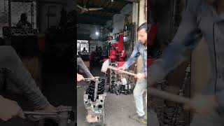 Crazy method of removing sleeves from engine cylinder  Engine liners pulling enginemaintenance [upl. by Meador589]