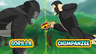 Gorilla vs Chimpanzee  Gorilla vs Animals Level Challenge S1  Animal Animation [upl. by Gertrude]