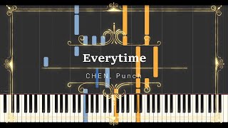 CHEN amp Punch  Everytime  Synthesia Sheet Music MIDI [upl. by Barbra6]