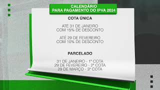 Confira o calendário de pagamento do IPVA 2024 [upl. by Havot]