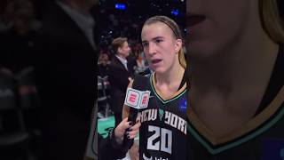 Sabrina Ionescu sideline interview ahead of fourth quarter [upl. by Verdie]