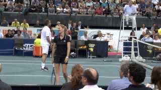 Henri Leconteamp Steffi Graf vs Andre Agassi amp Mansour Bahrami Henri dancing on court [upl. by Aned]