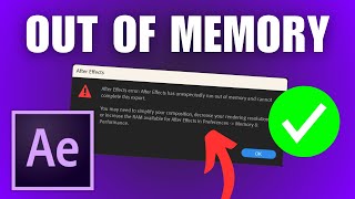 How To Fix Adobe After Effects Out Of Memory Error [upl. by Emelun]