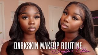 Everyday Dark skin Makeup Routine Drugstore Edition ❤️ Easy to follow [upl. by Howlend636]