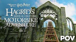 Hagrids Magical Creatures Motorbike Adventure Front Row POV Experience [upl. by Linette]