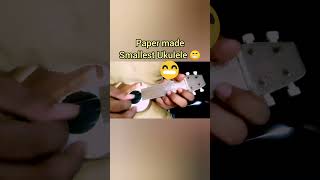 Playing Smallest Ukulele guitar made of paper 😱 Ukulele music [upl. by Beaver]