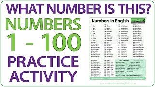 What number is this Numbers 1100 English practice activity [upl. by Akemahs776]