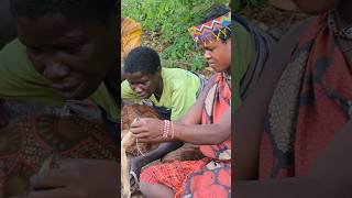 The Hadza eat roots and berries to supplement their diet [upl. by Ahsrats]