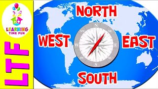 NORTH SOUTH EAST WEST  Cardinal Directions for Kids  Learn Directions for Children the Easy Way [upl. by Shaffer329]